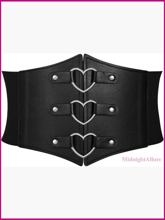 Wide Elastic Corset Belt with Metal O-Ring Heart-Ring for Waist Shaping main image 4